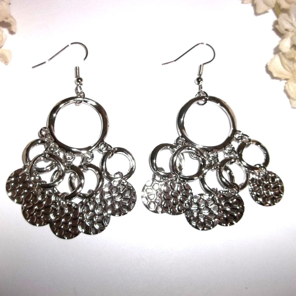 Silver Chandelier Earring Statement Dangle Drop H… - image 5